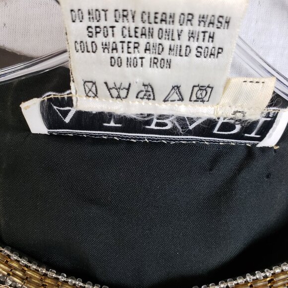 Vintage A.J.BARI Silk Jacket Blazer Beaded Sequined Bohemian size S Baroque Boho - Picture 13 of 15